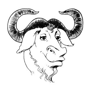 ["A GNU head"]